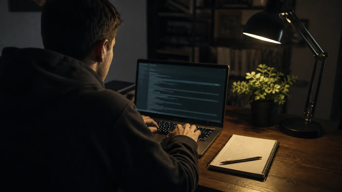 user studying Hidden Wiki on a laptop