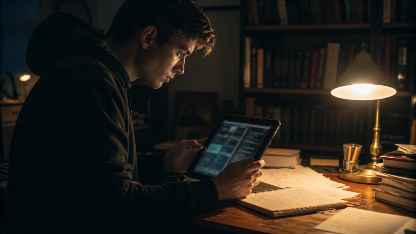user exploring Hidden Wiki on a tablet